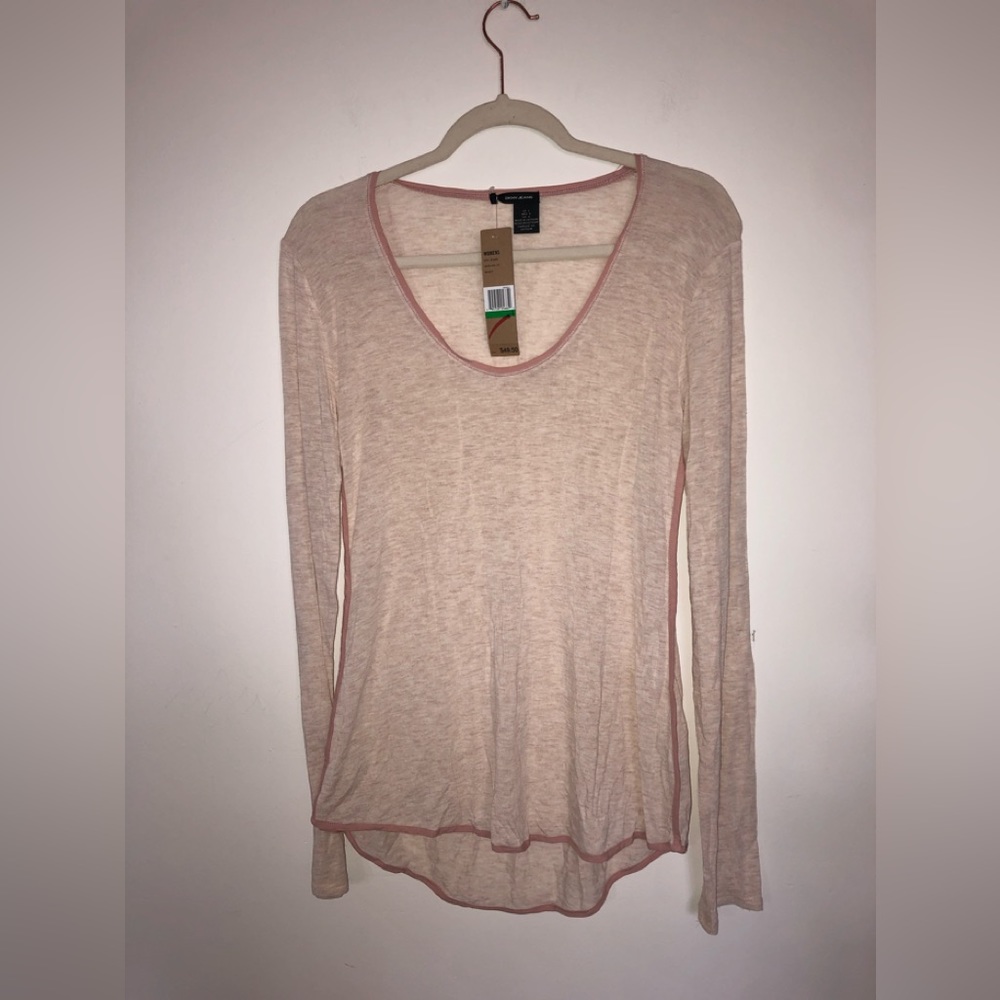 DKNY Long Sleeve Light Pink Top - Size L